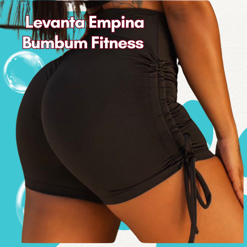 Shorts Fitness Levanta Bumbum com Cordinha Lateral Moda Feminina para Academia