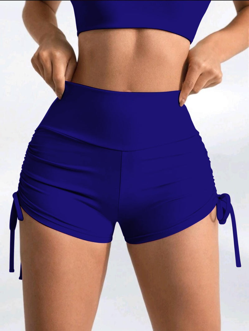 Shorts Fitness Levanta Bumbum com Cordinha Lateral Moda Feminina Academia Esportes Treino