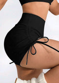 Shorts Fitness Levanta Bumbum com Cordinha Lateral Moda Feminina Academia Esportes Treino
